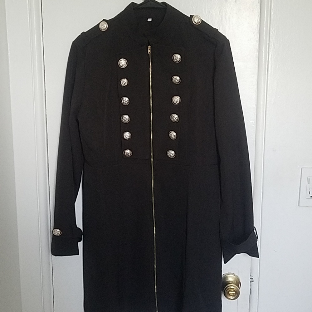 Military goth style zip up jacket